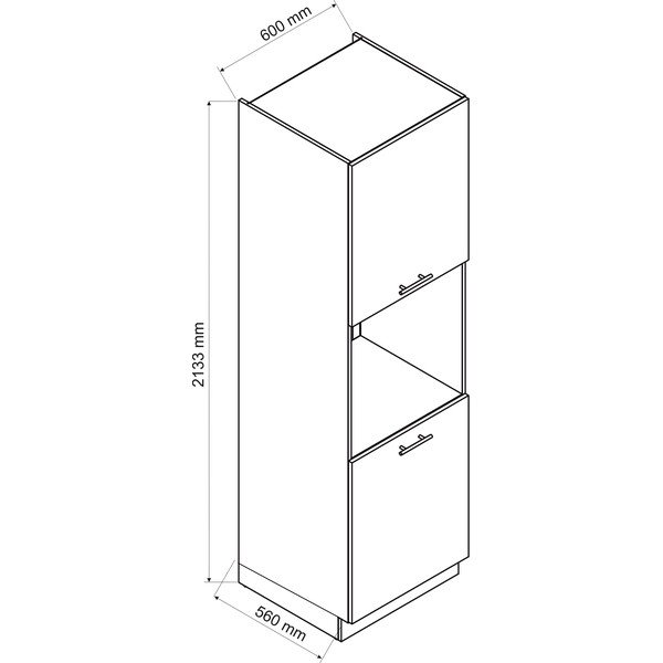 Ilga virtuvės aukšta spintelė įmontuojamai orkaitei (plotis 60 cm) Aden – STOLKAR-image-2