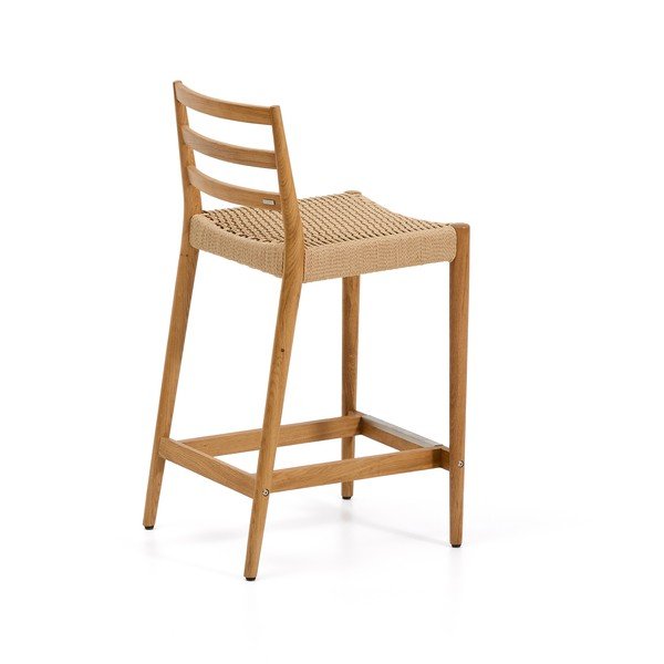 Natūralios spalvos iš ąžuolo masyvo baro taburetė (sėdynės aukštis 65 cm) Analy – Kave Home-image-2