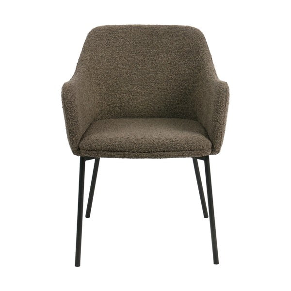 Rudos spalvos iš audinio valgomojo kėdė su porankiais Melilla – House Nordic-image-3