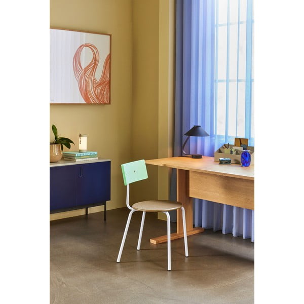 Iš uosio masyvo žema šoninė spintelė tamsiai mėlynos spalvos/pilkos spalvos 135x68 cm Study – Hübsch-image-4