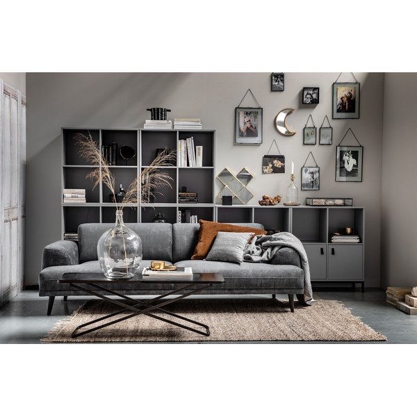 Iš pušies masyvo modulinė knygų spinta pilkos spalvos 81x81 cm Vt – vtwonen-image-4