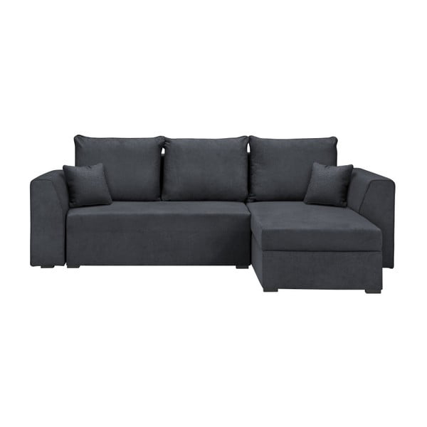 Tamsiai pilka kampinė sofa lova Kosmopolitinis dizainas Dover