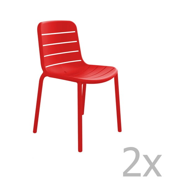 2 raudonų sodo kėdžių rinkinys "Resol Gina Garden
