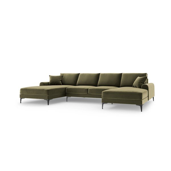 Žalia aksominė U formos sofa Mazzini Sofas Madara-image-2