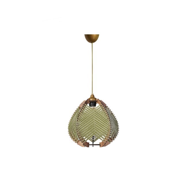 Žalios spalvos/natūralios spalvos kabantis šviestuvas ø 25 cm su tekstiliniu gaubtu Yola – Opviq lights