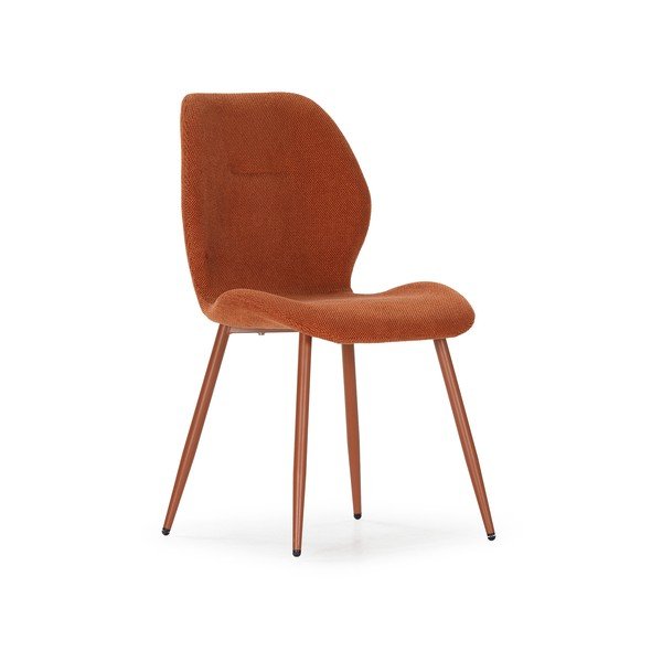 Terakotos spalvos iš audinio valgomojo kėdės 4 vnt. Ansu – Marckeric
