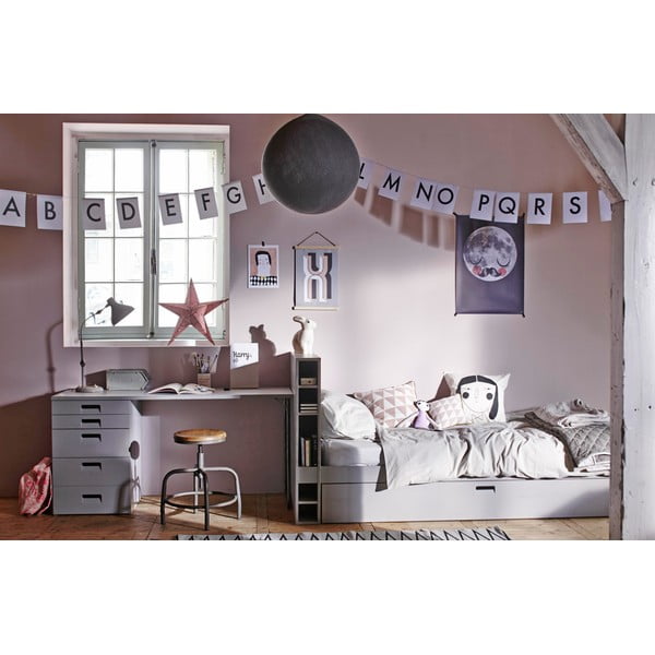 Pilka kėdė su sėdyne iš mango medienos vtwonen Spider-image-3