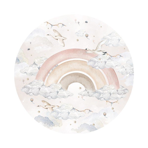 Vaikiškas sienų lipdukas Dekornik Bright Rainbow in a Circle, ø 150 cm