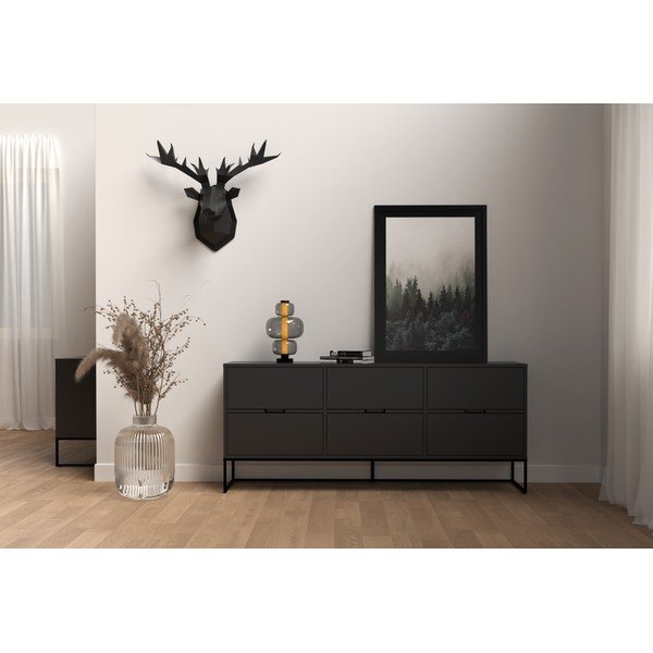 Juoda komoda su metalinėmis kojomis Tenzo Lipp-image-1