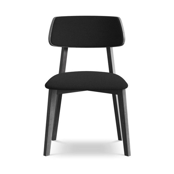 Juodos spalvos iš medienos masyvo valgomojo kėdė Niu – Makamii-image-1