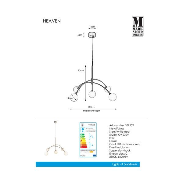 Pakabinamas šviestuvas Markslöjd Heaven, ø 117 cm-image-2