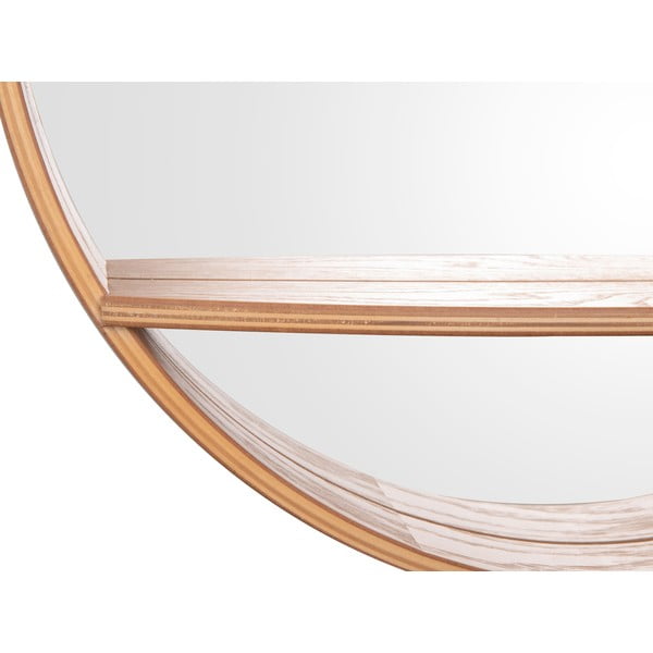 Sieninis veidrodis su lentyna mediniu rėmu ø 61 cm Sheer – PT LIVING-image-3