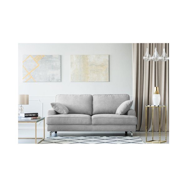 Pilkos ir baltos spalvos trijų vietų sofa "Kooko Home Rumba-image-1