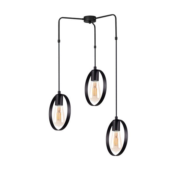 Juodas pakabinamas šviestuvas Squid Lighting Circle, aukštis 100 cm