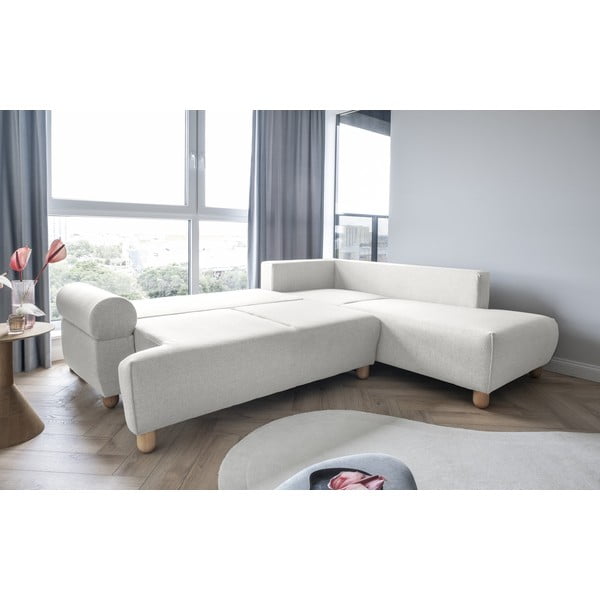 Kreminė kampinė sofa-lova (dešinysis kampas) Bouncy Olli - Miuform-image-4