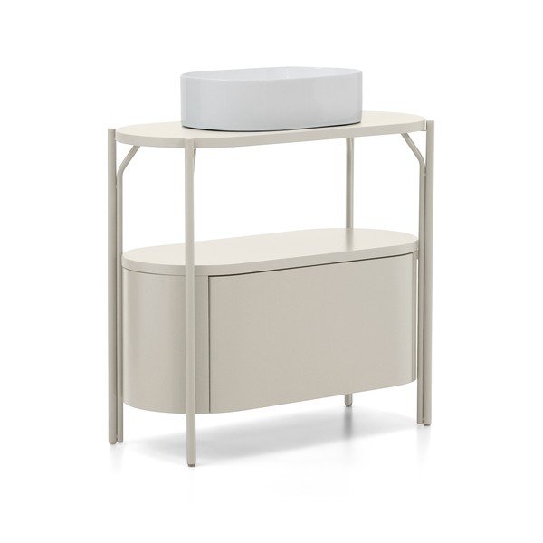 Baltos spalvos spintelė po kriaukle 90x81 cm Arely – Kave Home-image-4