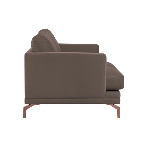 "Windsor & Co Sofas Jupiter" rudos spalvos dviejų vietų sofa su aukso spalvos atramomis kojoms-image-2