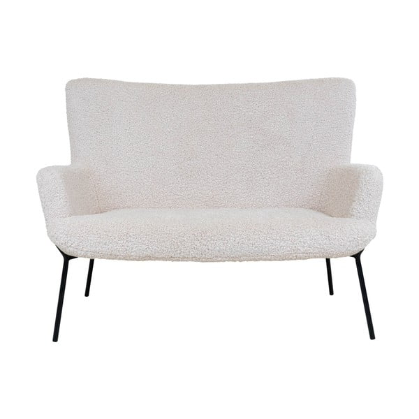 Iš boucle sofa baltos spalvos 128 cm Glasgow – House Nordic