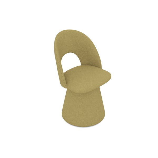 Garstyčių spalvos iš audinio valgomojo kėdė Kalo – Makamii-image-2