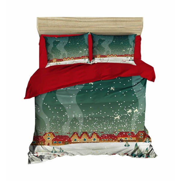 Kalėdinė dvivietės lovos patalynė Rose, 200 x 220 cm