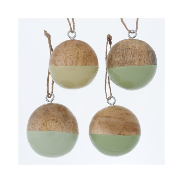 4 pakabinamų dekoracijų iš mango medienos masyvo rinkinys Boltze Nurto