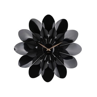Juodas sieninis laikrodis Karlsson Flower, ø 60 cm