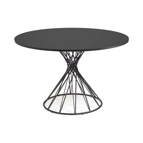 Apvalios formos valgomojo stalas juodos spalvos su juodu stalviršiu ø 120 cm Niut – Kave Home
