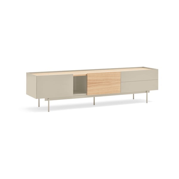 TV spintelė smėlio spalvos/natūralios spalvos iš ąžuolo 180x45 cm Otto – Teulat-image-3