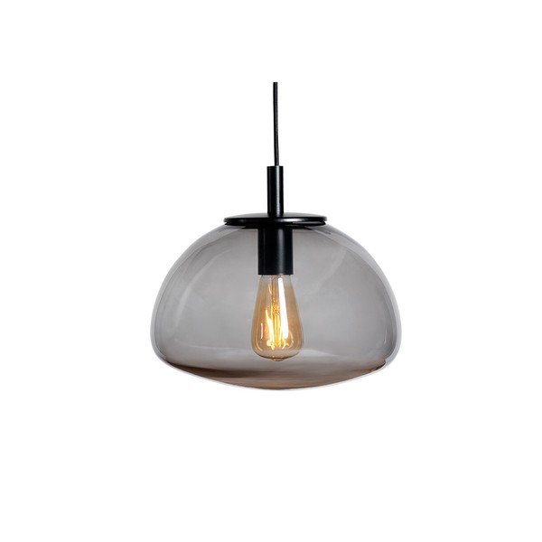 Kabantis šviestuvas juodos spalvos ø 30 cm su stiklo gaubtu Flin – CustomForm