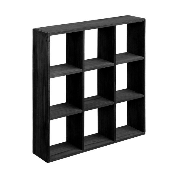Juodos spalvos iš pušies masyvo kelių aukštų sieninė lentyna 46 cm Moss – House Nordic