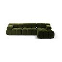 Iš boucle modulinė kampinė sofa žalios spalvos (su dešiniuoju kampu) Bellis – Micadoni Home