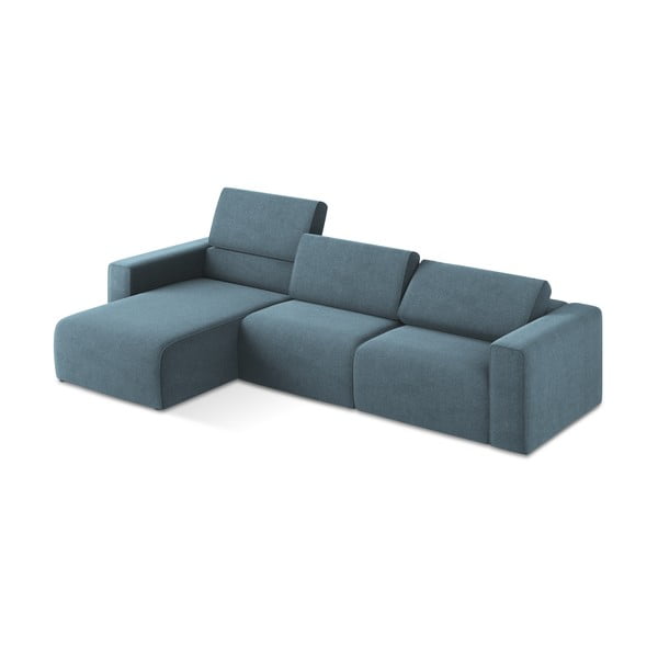 Mėlynos spalvos modulinė kampinė sofa (su kairiuoju kampu) Kalea – Makamii-image-1