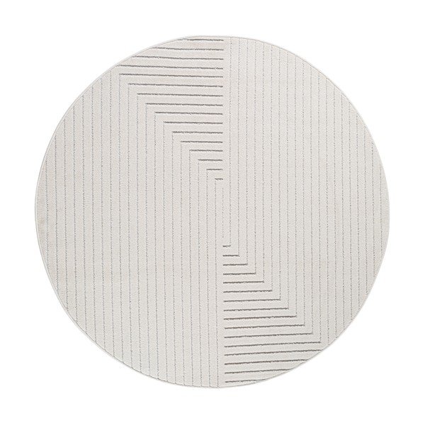 Kreminės spalvos apvalios formos lauko ir vidaus kilimas ø 80 cm Nova 1202 – Ayyildiz Carpets