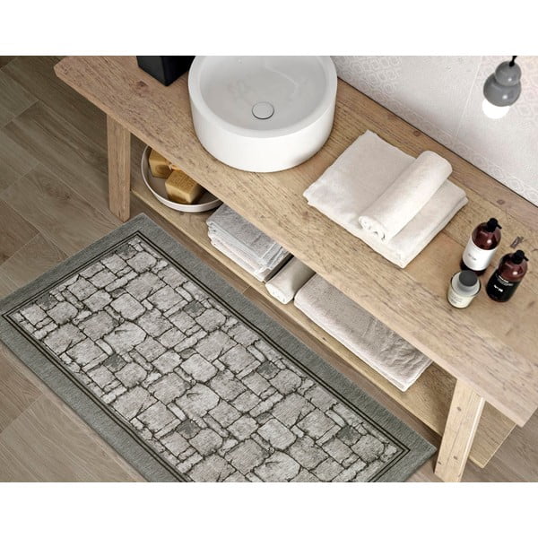 Veliūrinis pilkas kilimas Floorita Velour Grigio, 55 x 240 cm-image-3