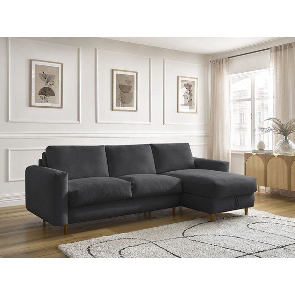 Juodos spalvos kampinė sofa Nouveau Cocoone – Bobochic Paris-image-1