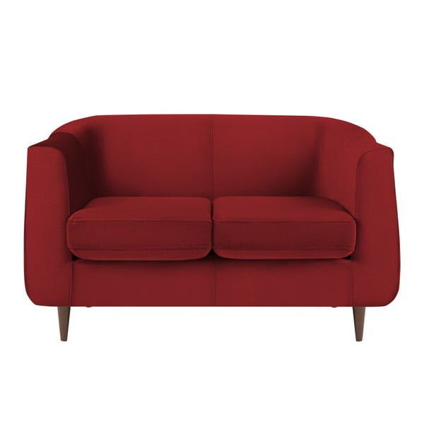 Raudono aksomo sofa "Kooko Home Glam", 125 cm