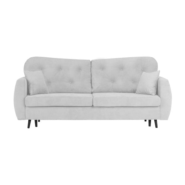 "Mazzini Sofas Popy" šviesiai pilka trijų vietų sofa-lova su saugykla