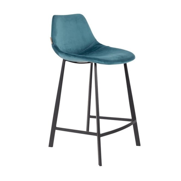 2 mėlynos spalvos baro kėdžių rinkinys su aksomo apmušalais Dutchbone, aukštis 91 cm