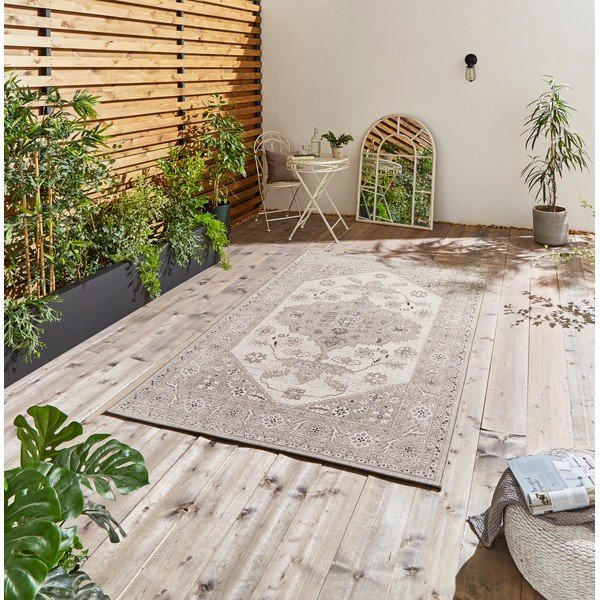 Pilkas/smėlio spalvos lauko kilimas 290x200 cm Miami - Think Rugs-image-1