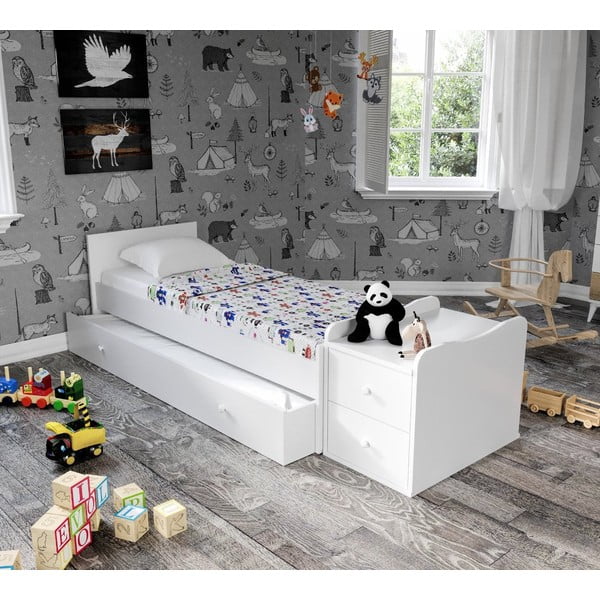 Vaikiška lovelė baltos spalvos su sandėliavimo vieta 60x120 cm Sansa – Kalune Design-image-1
