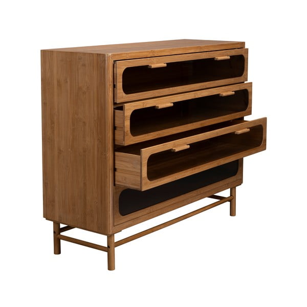 Natūralios spalvos iš bambuko šoninė spintelė 105x88x38 cm Caroun – Dutchbone-image-3