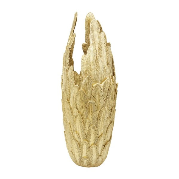 Vaza aukso spalvos Kare Design Feathers, aukštis 91 cm