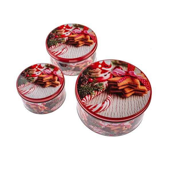 Iš metalo maisto laikymo indai 3 vnt. meduoliukams Christmas – Dakls