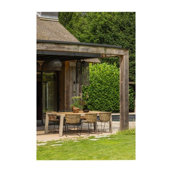 Natūralios spalvos sodo kėdės dirbtinis rotangas 2 vnt. Wings – WOOOD-image-1