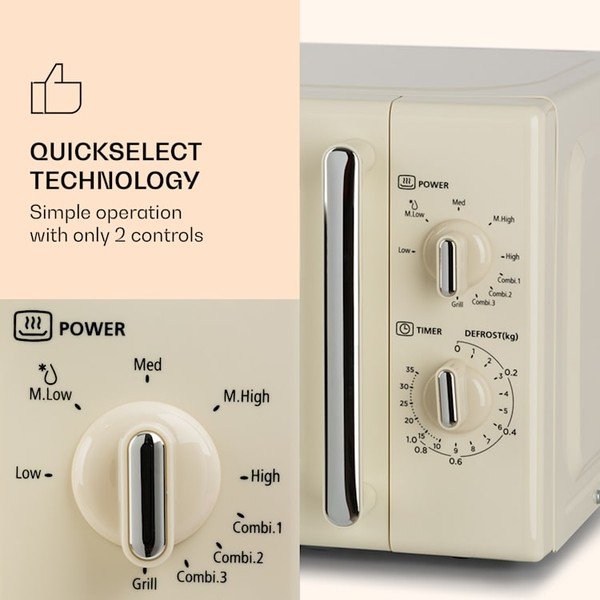 Smėlio spalvos mikrobangų krosnelė Klarstein Caroline-image-2