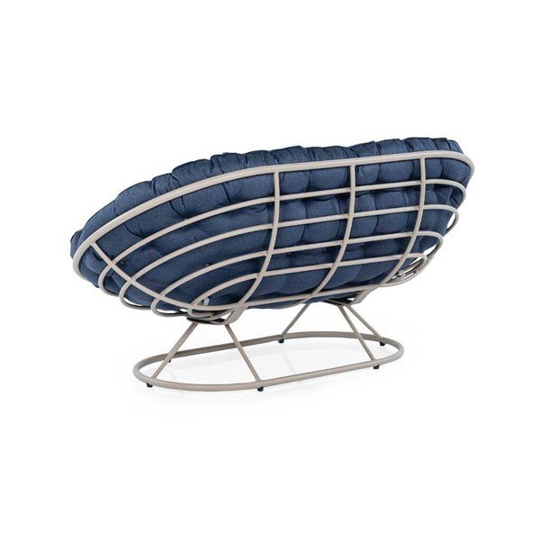 Iš metalo sodo sofa mėlynos spalvos Tulipa – Floriane Garden-image-2