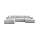 Šviesiai pilkos spalvos sulankstoma/su sandėliavimo vieta kampinė sofa (su kairiuoju kampu/„U“ formos) Fuji – Bobochic Paris
