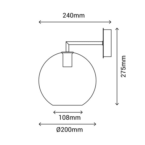 Juodas sieninis šviestuvas SULION Bogard, ø 20 cm-image-4
