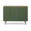 Žema šoninė spintelė žalios spalvos iš ąžuolo 110x85 cm Arista – Teulat