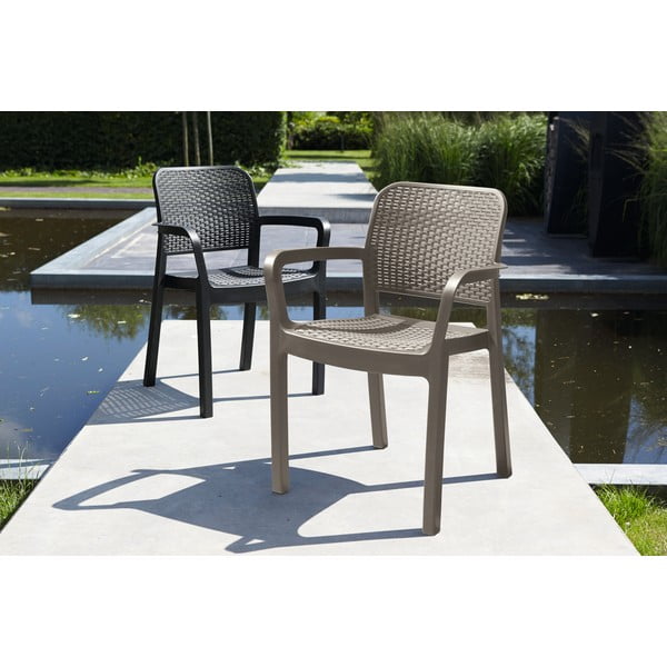 Plastikinė sodo kėdė tamsiai rudos spalvos Samanna – Keter-image-2